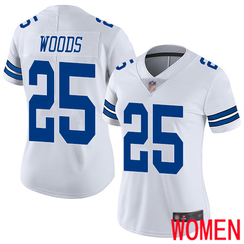 Women Dallas Cowboys Limited White Xavier Woods Road #25 Vapor Untouchable NFL Jersey